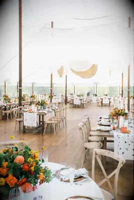 Reception with paper flag decorations