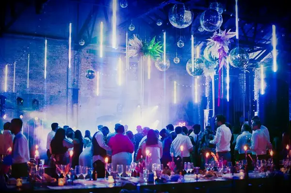 Nightclub-Inspired Reception Decor