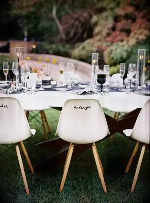 Mid-century personalized shell chairs for your wedding reception
