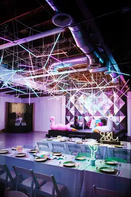 Neon wedding reception lighting ideas