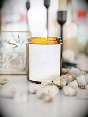 Candle on reception table