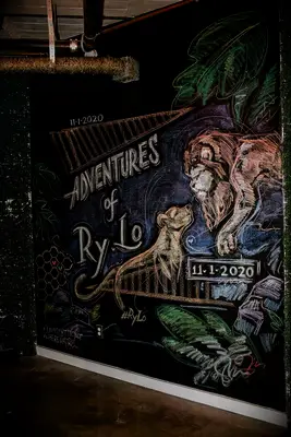 Chalk mural at wedding