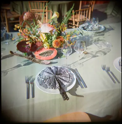 Tropical papaya centerpiece
