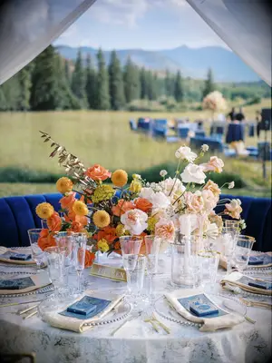 Orange and white florals