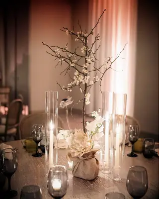 Tiny tree branch centerpiece