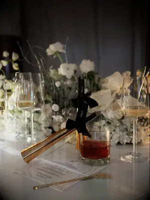 White florals with silver branches