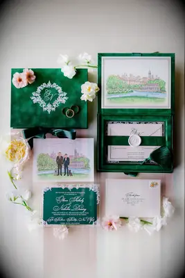 Emerald and cream wedding color ideas