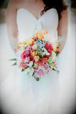 Pretty Tulip and Peony Wedding Bouquet