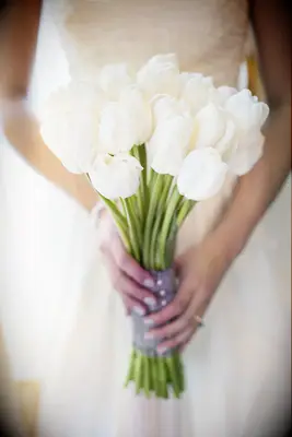 Stunning and Simple Tulip Wedding Bouquet