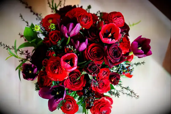 Ravishing Red Tulips Wedding Bouquet