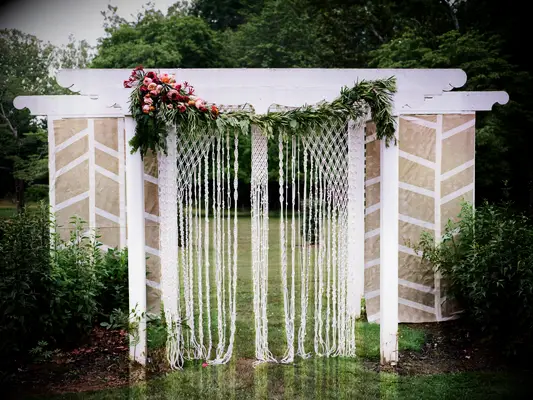 macrame wedding ceremony backdrop
