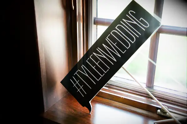 wedding hashtag photo booth prop ideas