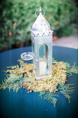 moroccan-inspired silver lantern