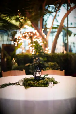small lantern on wedding table