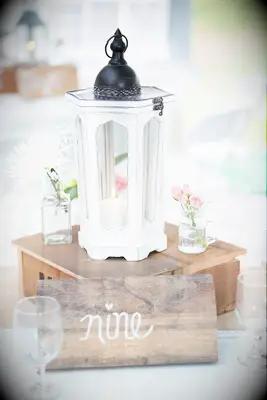 rustic-chic white lantern