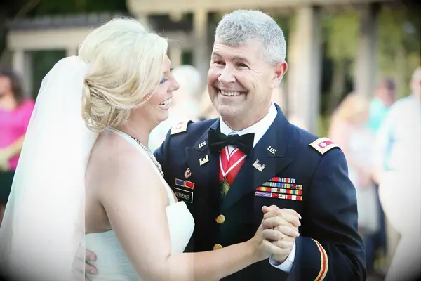 Father and daughter dancing during the reception.