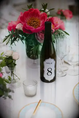 Wine bottle wedding table numbers