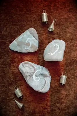 Smooth rock wedding table numbers