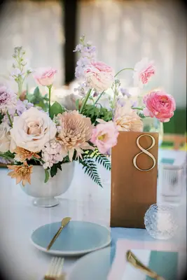 Simple wooden wedding table numbers 