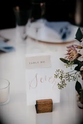 Wood holder for wedding table numbers