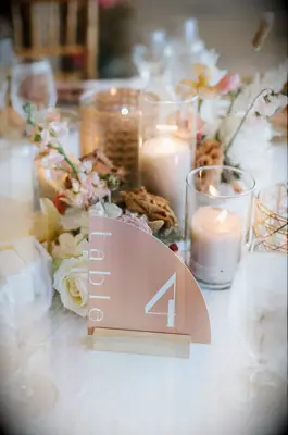 Natural wood wedding table numbers