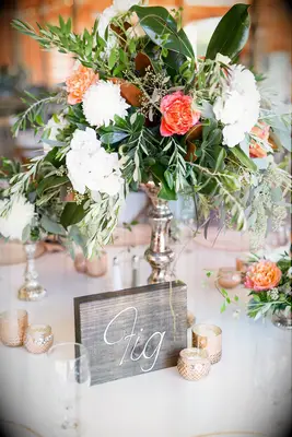 Simple wood block wedding table numbers