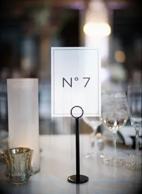 Chanel-inspired wedding table numbers