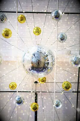 silver and gold disco ball wedding decor ideas