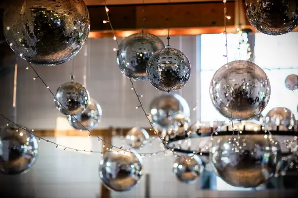 Disco ball decor at your wedding reception