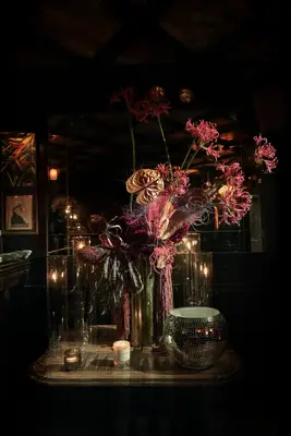 Disco themed floral arrangements for your wedding day