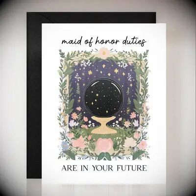 Crystal Ball Bridesmaid Proposal Card