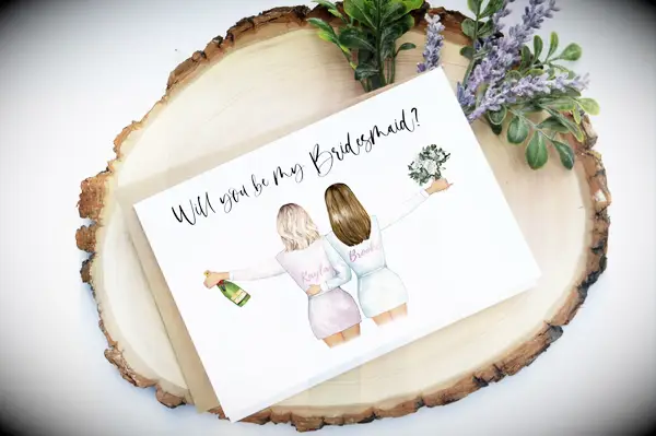 Custom Illustration Bridesmaid Card