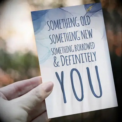 Something old, soemthing new, something borrowed bridesmaid proposal card