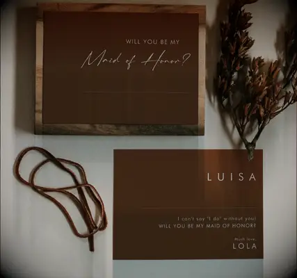 Simple Desert Terracotta Maid of Honor Card