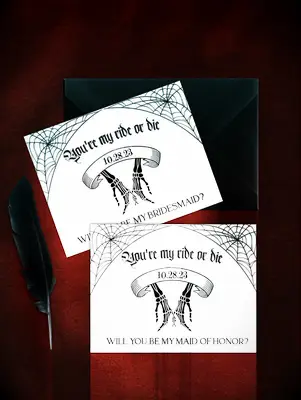 Gothic Bridesmaid Proposal Card