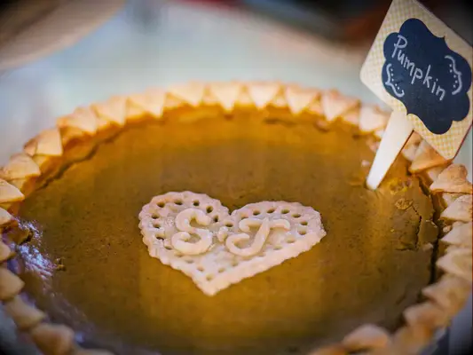 Pumpkin pie at a fall wedding 