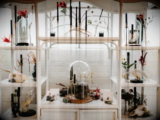 Halloween-inspired decor at a fall wedding