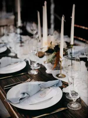 Bright wedding decor at a fall wedding