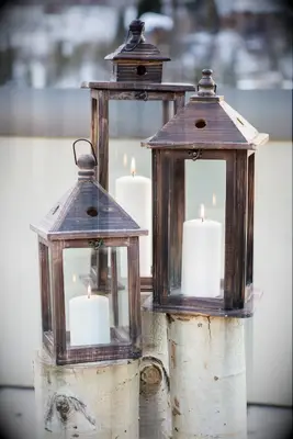 Rustic lantern wedding decor