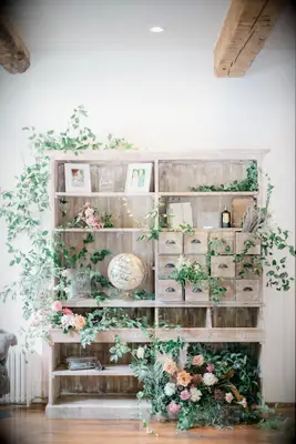 Rustic Wedding Armoire Photo Display