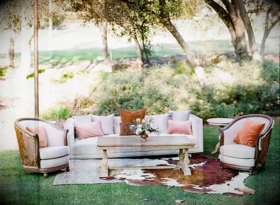 Rustic leather lounge area