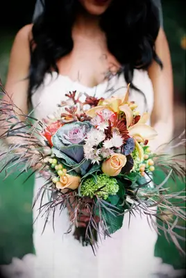 Unique rustic wedding bouquet