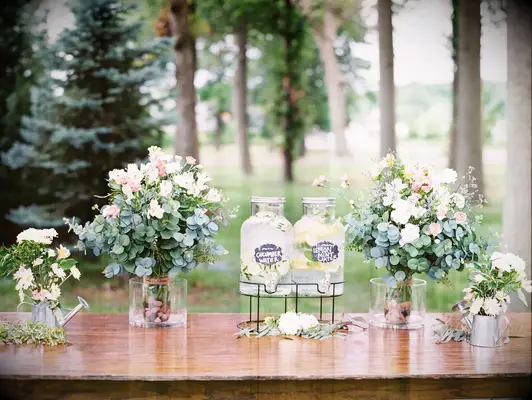Rustic wedding drink station