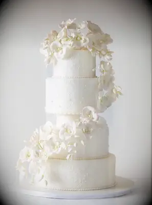 sugar flower orchids elegant wedding cake