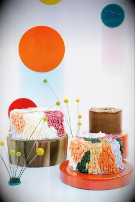 Confetti buttercream wedding cakes