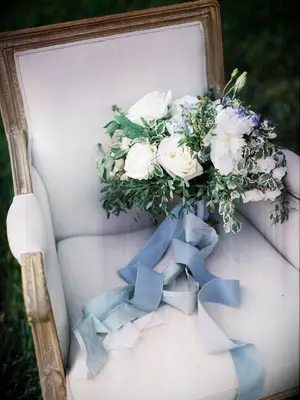 Blue and white floral bouquet