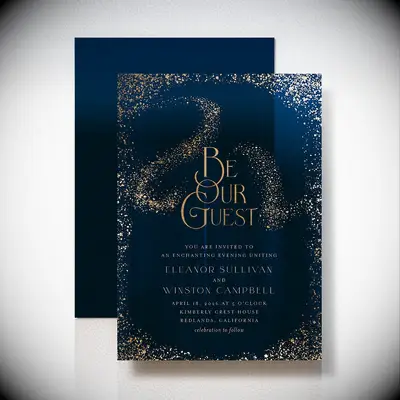 Beauty and the Beast themed invites