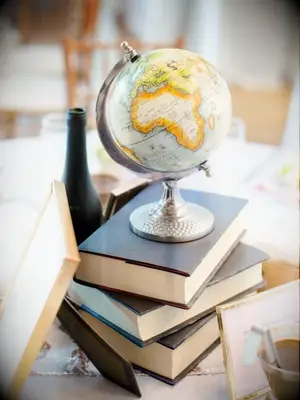 DIY globe and book centerpiece