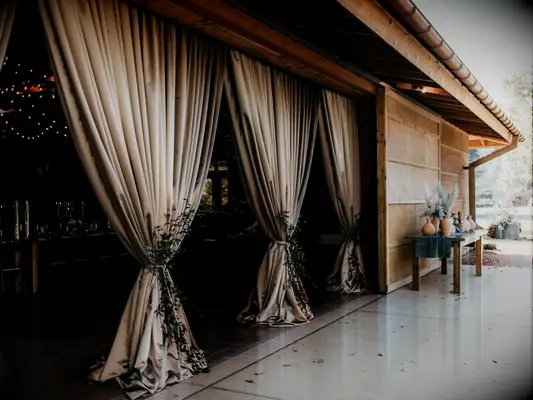 Beautiful and romantic neutral-toned curtains.