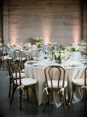 Serene and chic neutral-colored reception area.